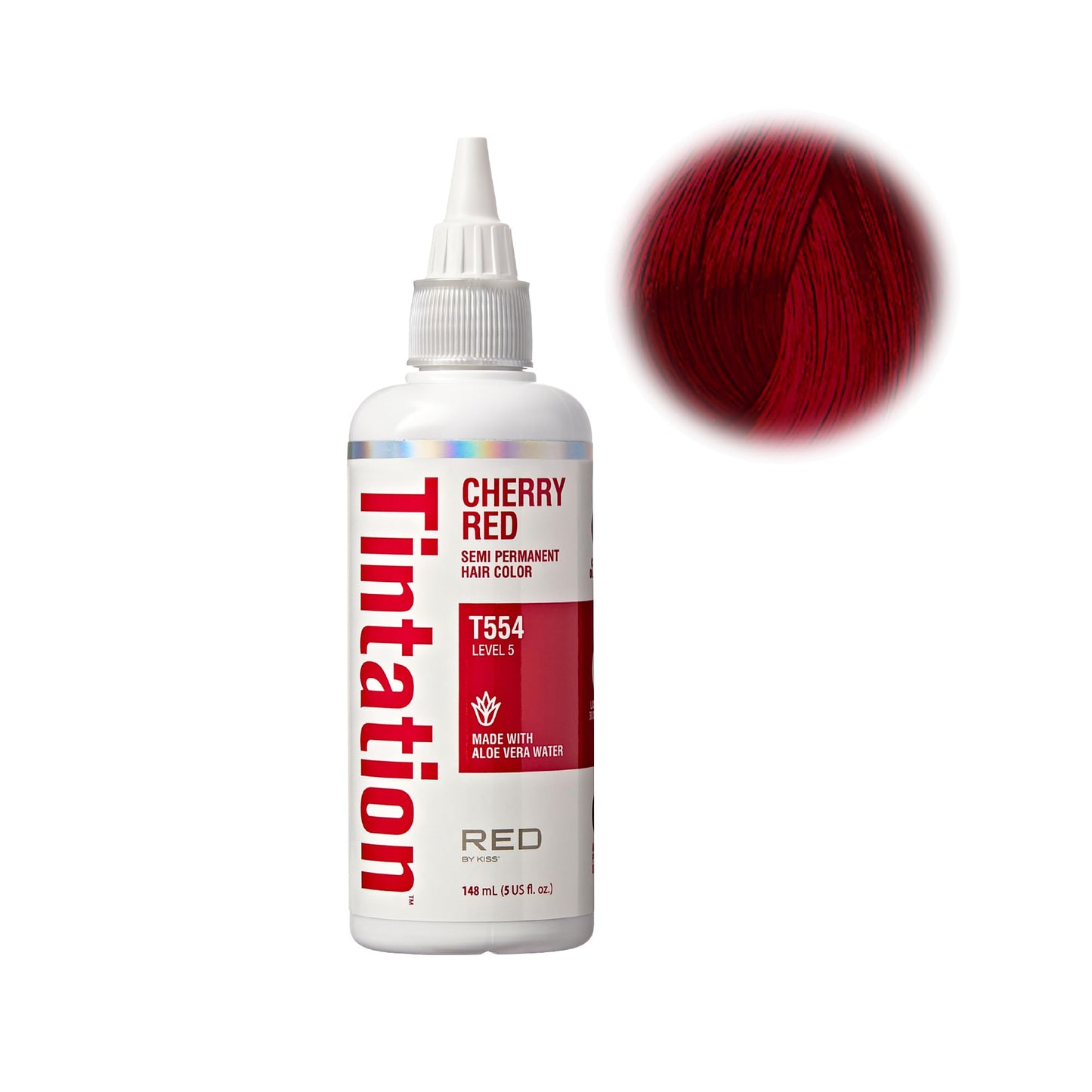 Red by Kiss Tintation Semi-Permanent Hair Color, Aloe Vera Water Based, Argan Oil, Olive Oil, Collagen & Keratin, Long-Lasting Color Dye (Sunset