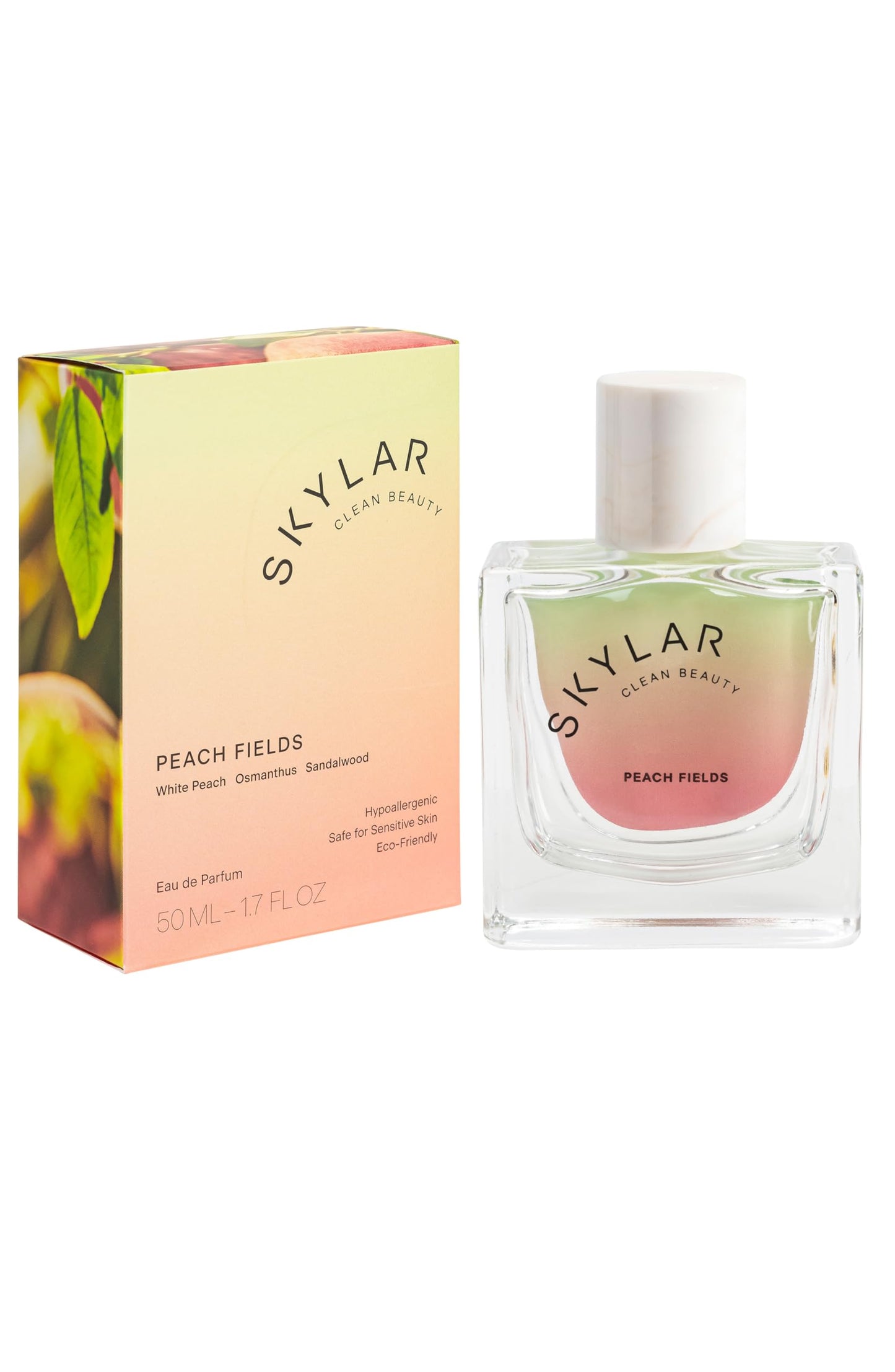 Skylar Peach Fields Eau de Parfum - Hypoallergenic & Clean Perfume for Women & Men, Vegan & Safe for Sensitive Skin - Sweet Perfume with Notes