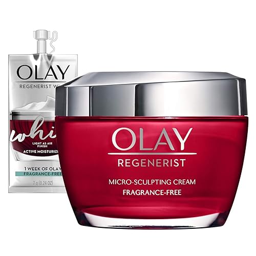 Olay Regenerist Micro-Sculpting Cream, Face Moisturizer, 1.7 oz + Whip Face Moisturizer Travel/Trial Size Bundle