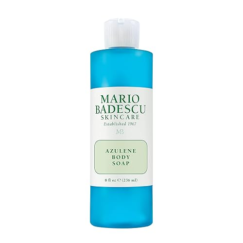 Mario Badescu Azulene Body Soap, Gentle Bath Wash to Soften, Nourish & Cleanse, Comforting Chamomile-Infused Formula for Dry or Sensitive Skin, 8 Fl