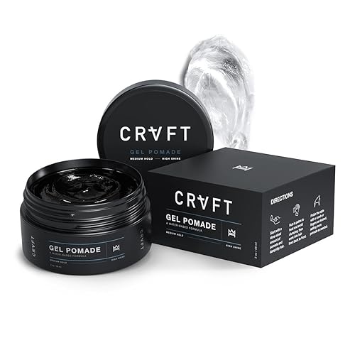 CRVFT Pomade 2oz - Semi-Matte Finish Shine - Original Hold Medium Strength (Gel) - Men’s Styling Product, Barber Approved - Water Based/Soluble - Boss