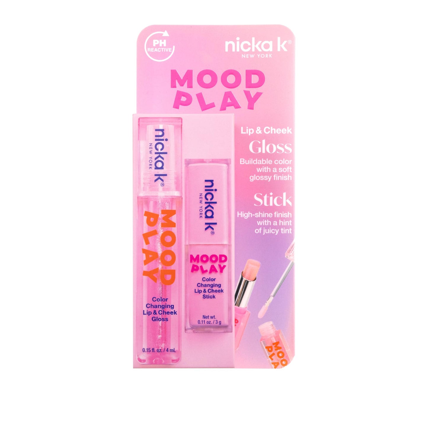NICKA K NEW YORK Mood Play Lip Care (Gloss & Stick)