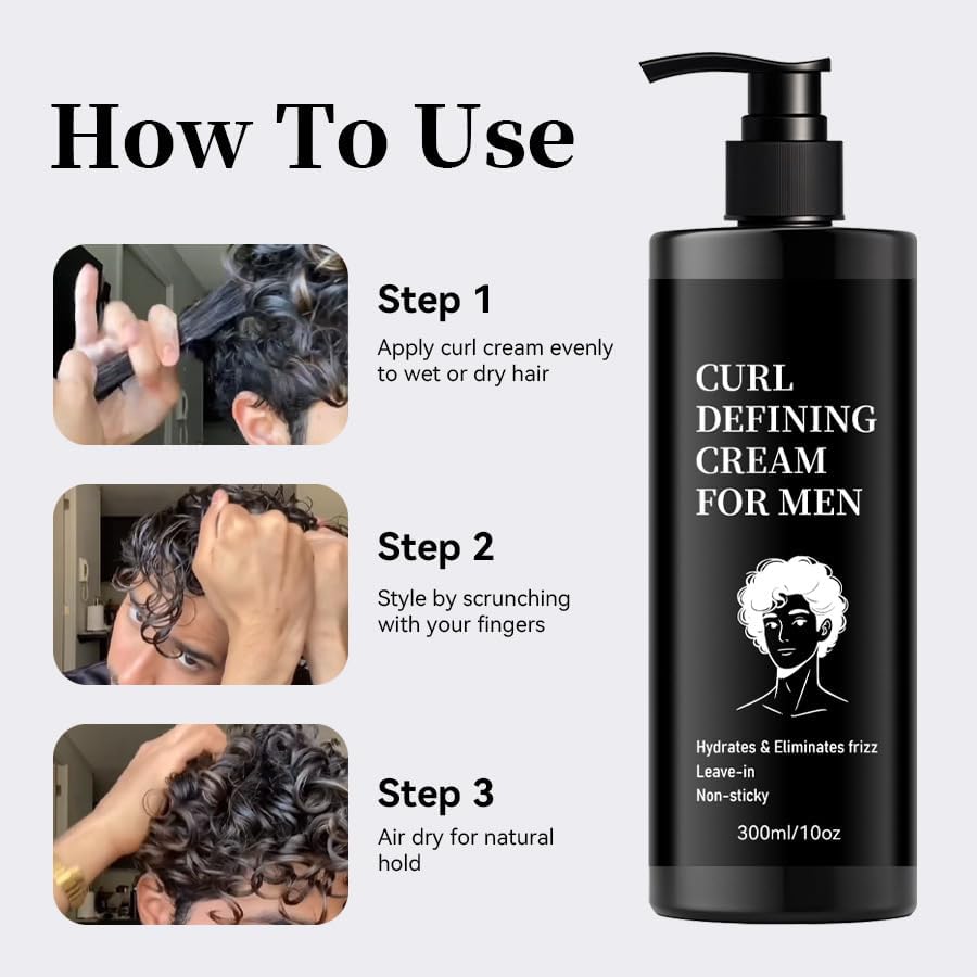 Curl Defining Cream - Anti-Frizz Curling Cream for Curly Hair Anti Frizz, Moisturizing, Smoothing for Curly & Wavy Hair, Hydrate & Adds Shine