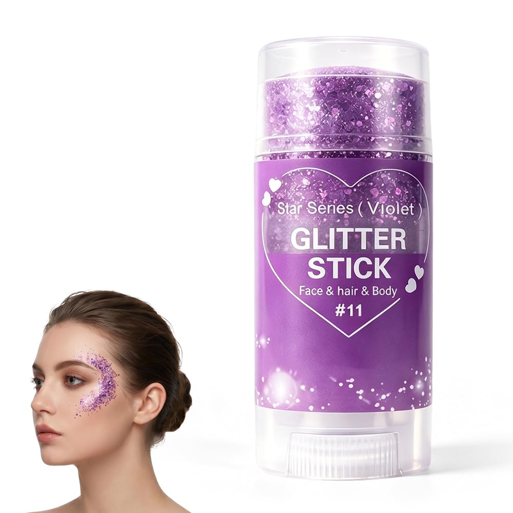 4th of July Glitter Stick, Patriotic Red White and Blue Face Hair Body Glitter Stick, 4th of July Outfits for Women Men, Sparkling Glitter Makeup