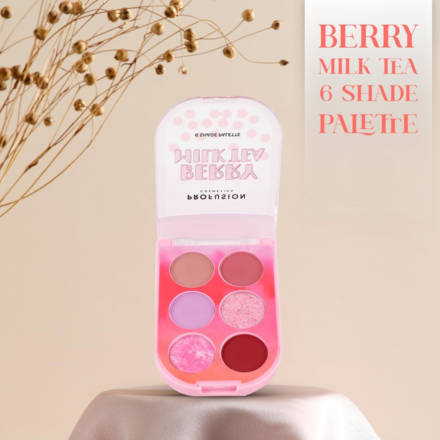 Profusion Cosmetics Milk Tea Eyeshadow Palette - 6 Highly Pigmented & Blendable Shades with Matte & Shimmer Finishes for Neutral & Smoky Looks