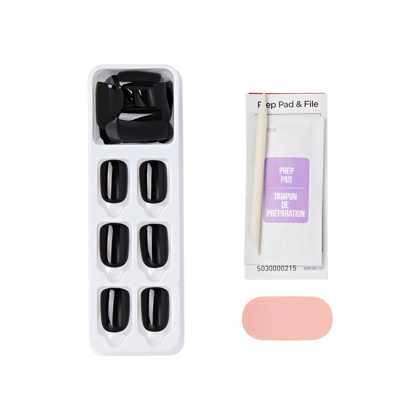 Kiss Impress No Glue Mani Press On Nails Kit, 30 All Black Peel and Stick Nails, Super Slim Short Squoval, Glossy Gel Finish, PureFit Technology Beauty & Personal Care imPRESS