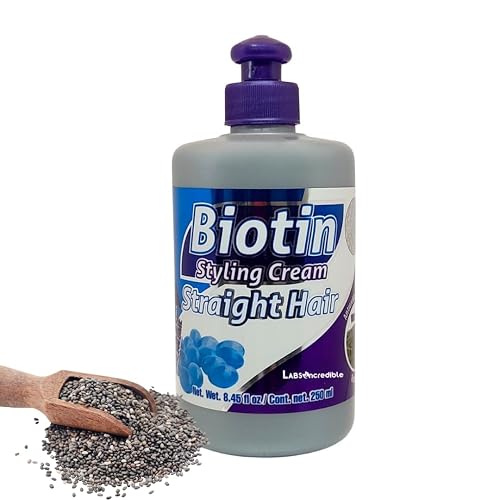 LABS INCREDIBLE Biotin Styling Cream for Straight Hair - With Biotin & Essential Nutrients - Nutrition & Shine - 250ml (8.45 fl oz)