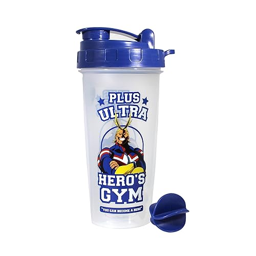 JUST FUNKY My Hero Academia Gym Workout Shaker Bottle, Blue Colored Shaker Bottle