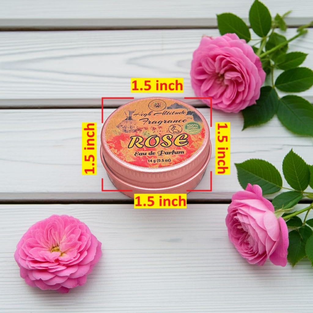 ROSE Perfume - Eau de Parfum - Solid Balm - Natural Essential Oils Aromatherapy Fragrance (Tea Rose, De Mai, Otto, Rosa Damascena, Centifolia