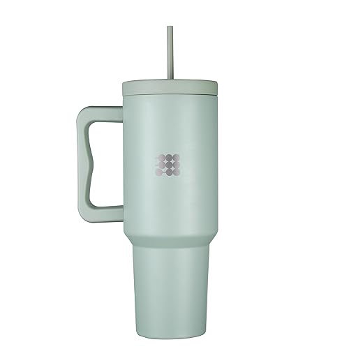 Cubitt Insulated Stainless Steel 40 oz Tumbler with Handle and Straw Lid, Cupholder friendly