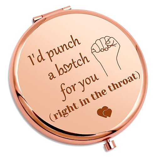 Gevody Best Sister Gifts Funny Compact Makeup Mirror Friendship Gifts for Girls Best Friend Birthday for Women Soul Sister Travel Makeup Mirror