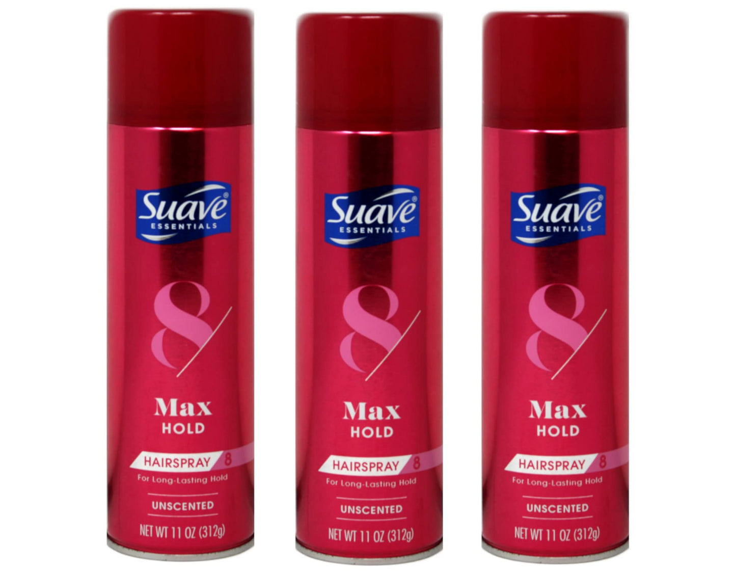 Suave Hairspray Max Hold 8 Unscented 11 Ounce (Pack of 3)