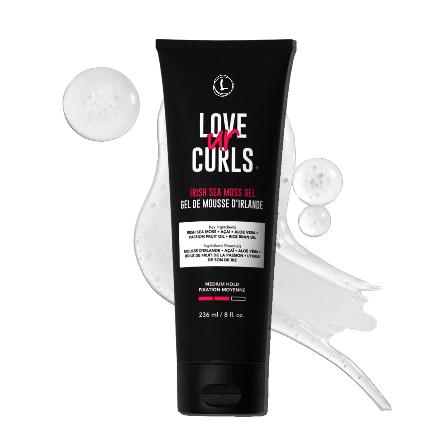 Love Ur Curls Irish Sea Moss Hair Gel, Medium Hold Hair Styling Curling Gel for Defined Curly Hair, Waves & Coils, Vegan, Cruelty Free, 236mL Beauty and Personal Care Love Ur Curls
