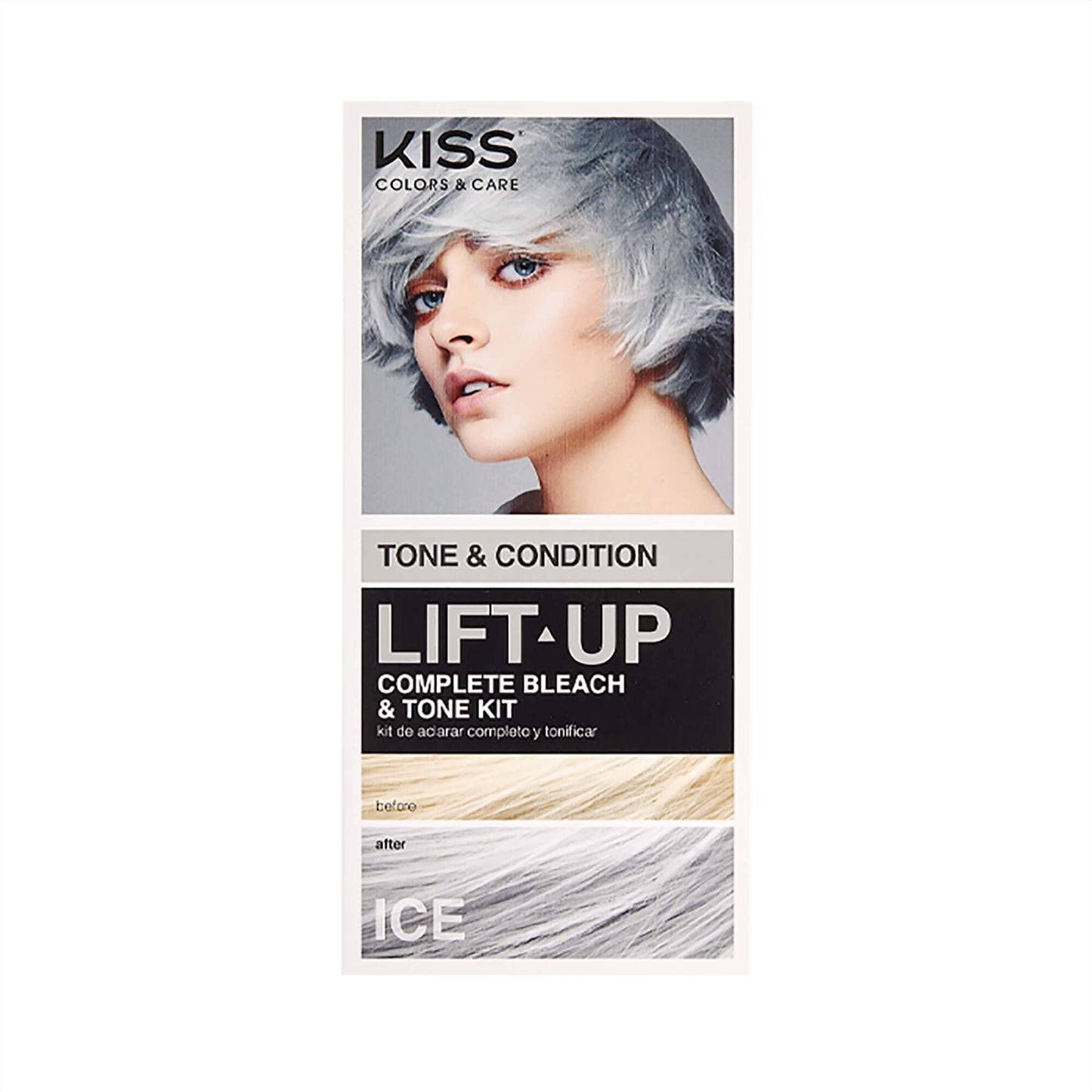 KISS Lift Up Complete Hair Bleach Kit with Revitalizing Plex Serum to Protect from Damage, Maximum Strength to Lighten Dark or Resistant Hair