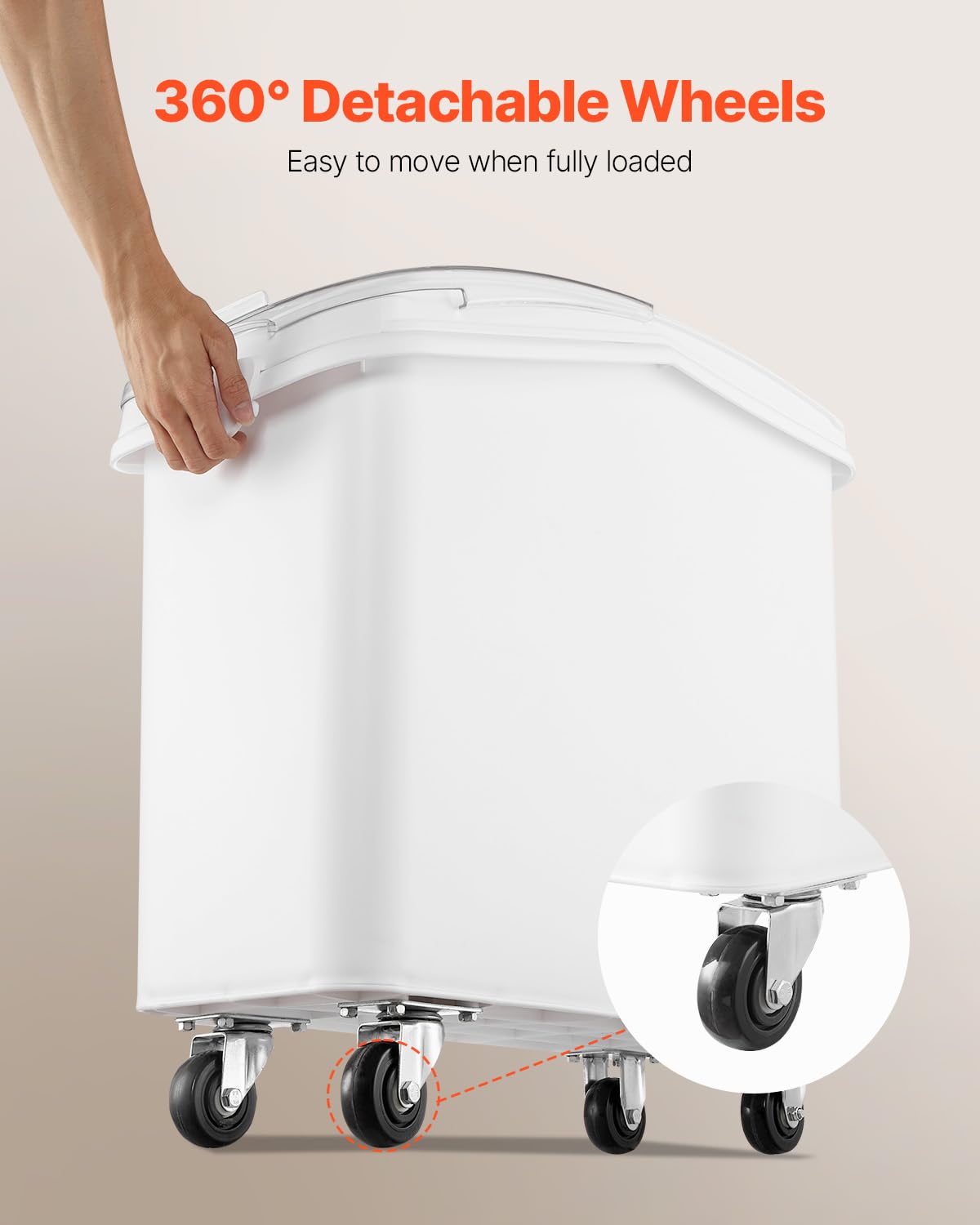 VEVOR 21 Gallon Ingredient Bin with Scoop 400 Cup Ingredient Bin with Sliding Lid Commercial Food Storage for Kitchen