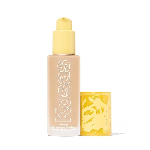 Kosas Revealer Skin-Improving Foundation with SPF 25 Protection - Hydrate, Brighten, Soothe, Plump, Protect Skin - Smoothing Texture, Natural Finish