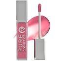 Pure Illumination Light-Up Lip Gloss with LED-Lit Applicator Brush + Side Mirror, Non-Sticky, Moisturizing Hydrating Lip Glosses with Lanolin, Jojoba