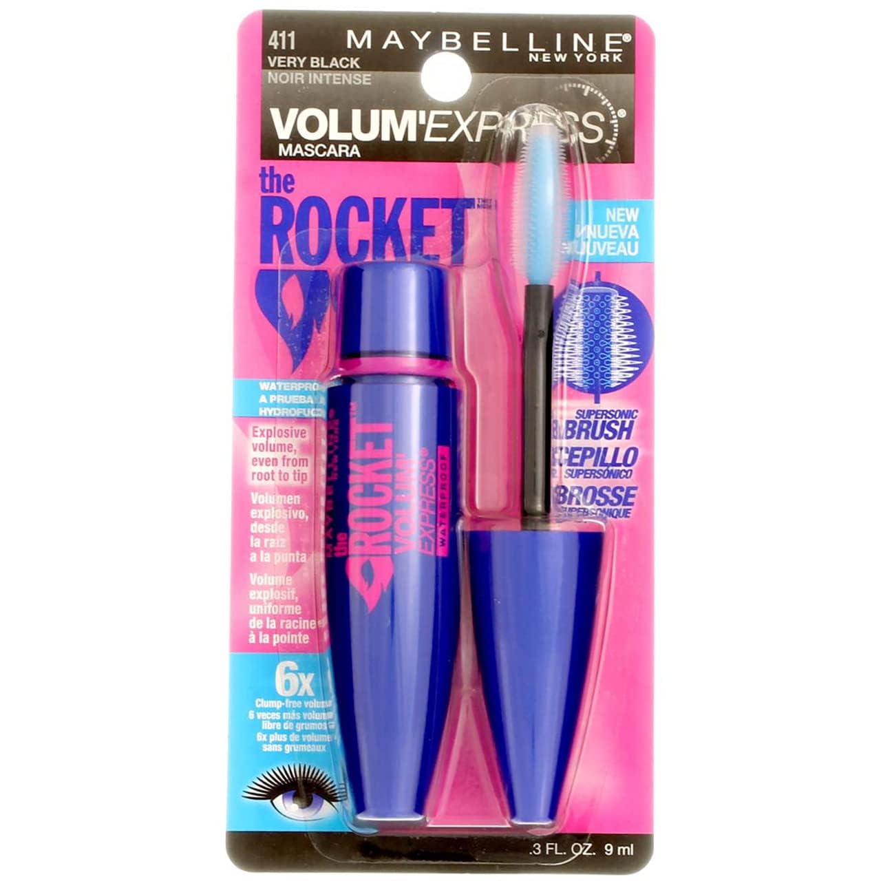 Maybelline New York Volume' Express The Rocket Waterproof Mascara, Very Black, 0.3 Fluid Ounce