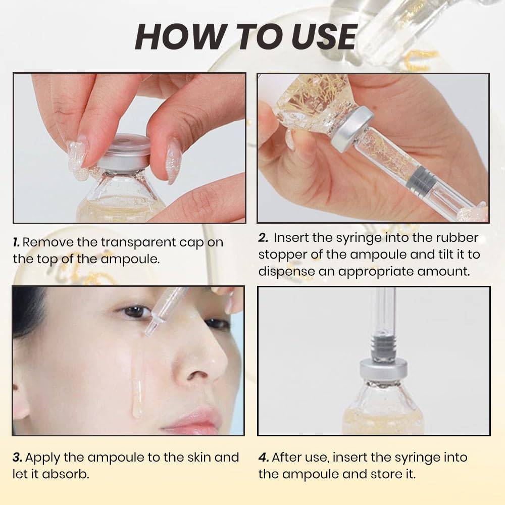 BARUBT Deep Collagen Peptide Intensive Ampoule, Korean Anti-Aging Facial Serum for Face Tightening, Lifting, Smoothing, Hydrating, 40ml, 2 Pack