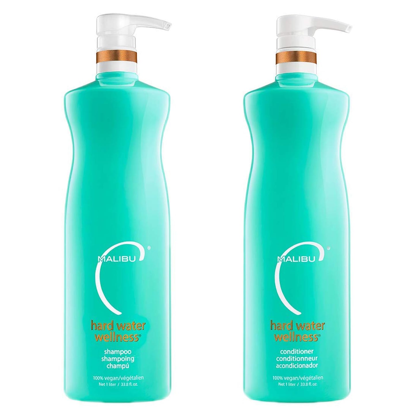 Malibu C Hard Water Wellness Shampoo and Conditioner Duo - Hydrating Hair Care for Shine & Manageability - Protects from Waterborne Elements That