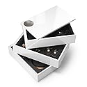 Umbra Spindle Jewlery Box, Stacked Jewelry Box with Three Compartments, High-gloss Finish, White