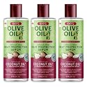 ORS Olive Oil Heat Protection Hair Serum with Coconut Oil for Restorative Shine 6.0 Ounce (Pack of 3)