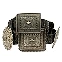 ARIAT Women's Embossed Concho Western Belt, Black, Medium