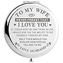 DIDADIC Travel Makeup Mirror for Wife, Wife Birthday Gift Ideas, Wife Gifts for Wedding Anniversary Valentines Day Mothers Day, Romantic Gift for Her