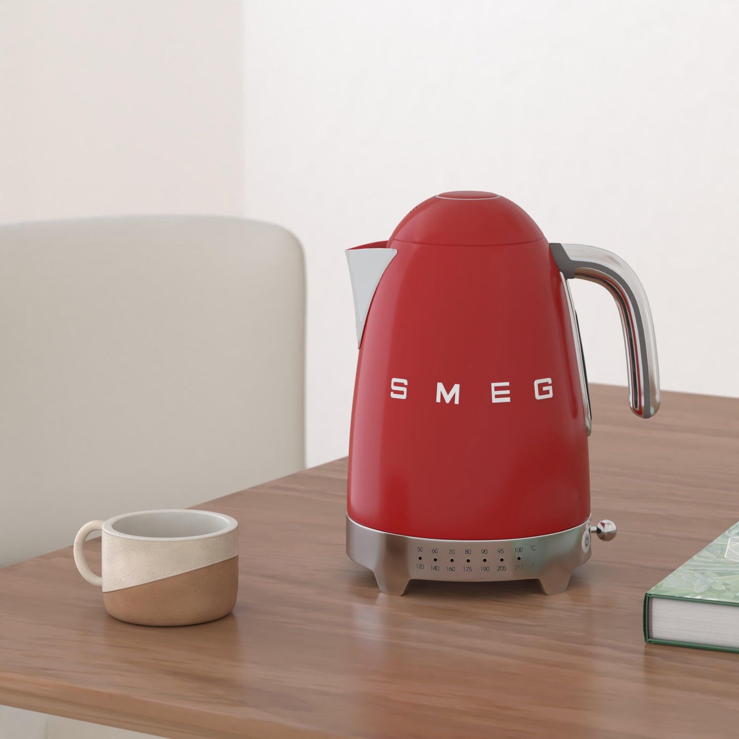 SMEG 7-Cup Variable Temperature Electric Kettle - Retro Style Aesthetic with Advanced Technology - Stainless Steel, 1400W, 120V, 360° Swivel Base…