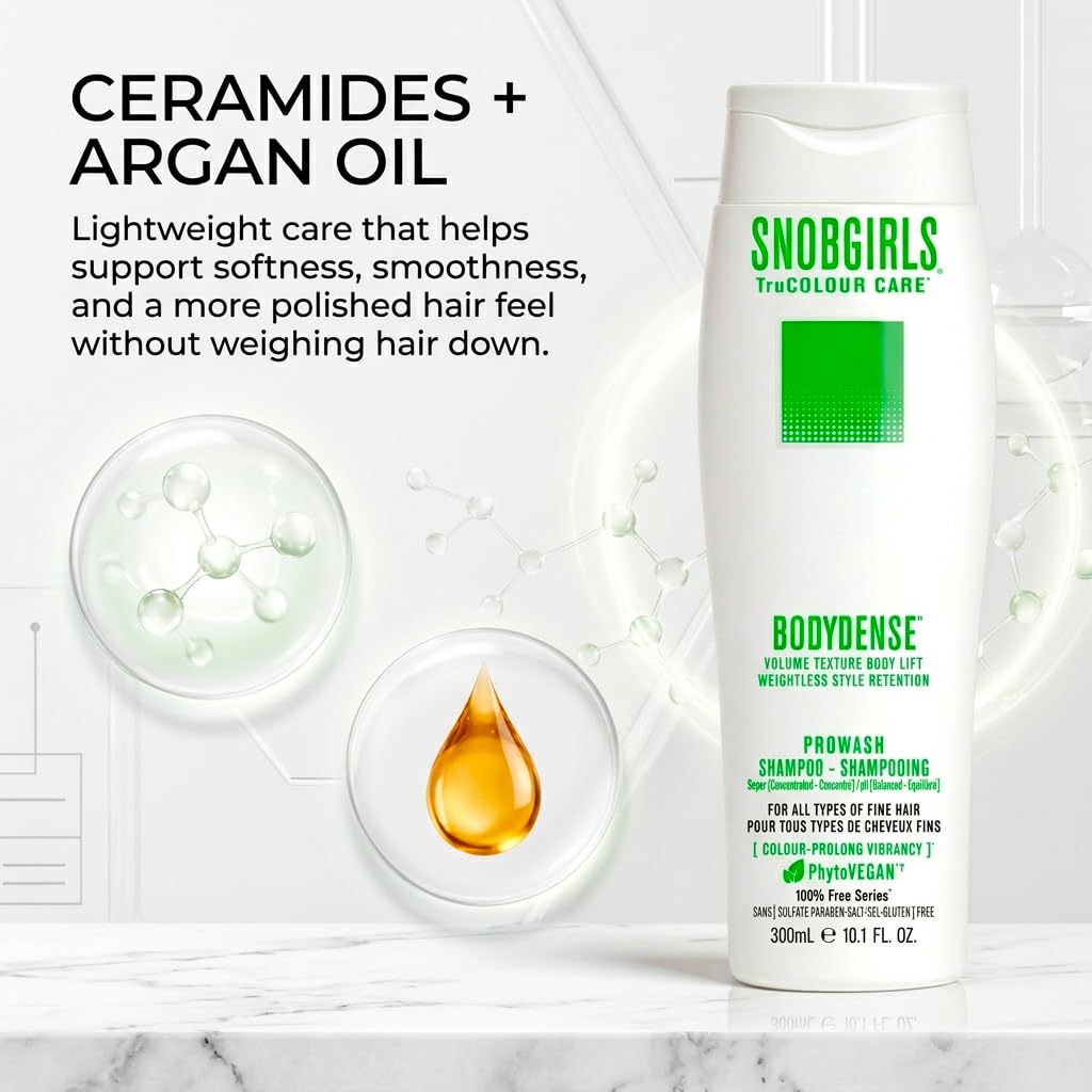 SNOBGIRLS BODYDENSE Plumping, Hydrating Volumizing Shampoo & Conditioner for Fine Hair Volume Texture Body Lift