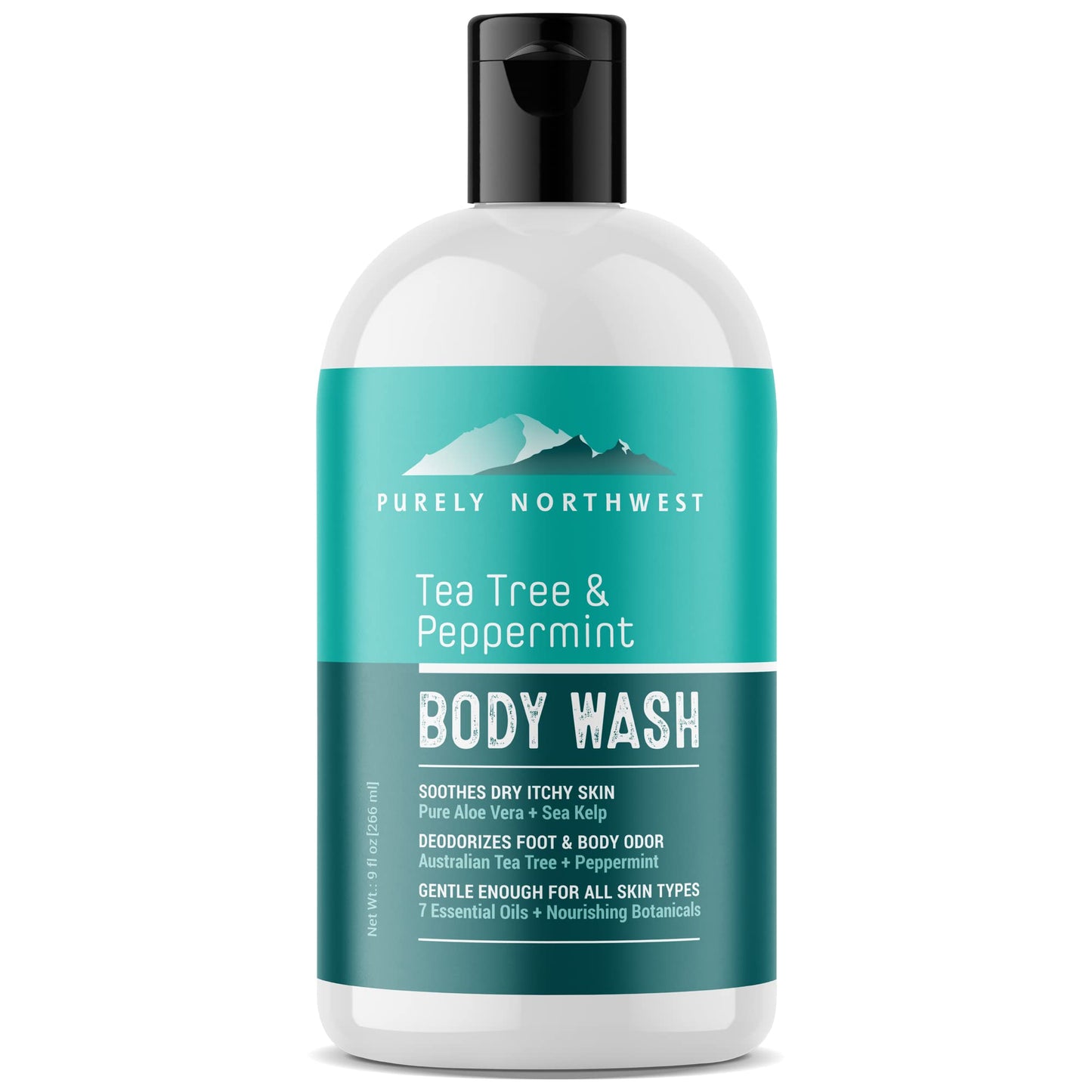 Purely Northwest Tea Tree Body Wash for Men and Women - Natural Tea Tree Oil Body Cleanser for Odor, Skin Irritations, Hydrating Shower Gel
