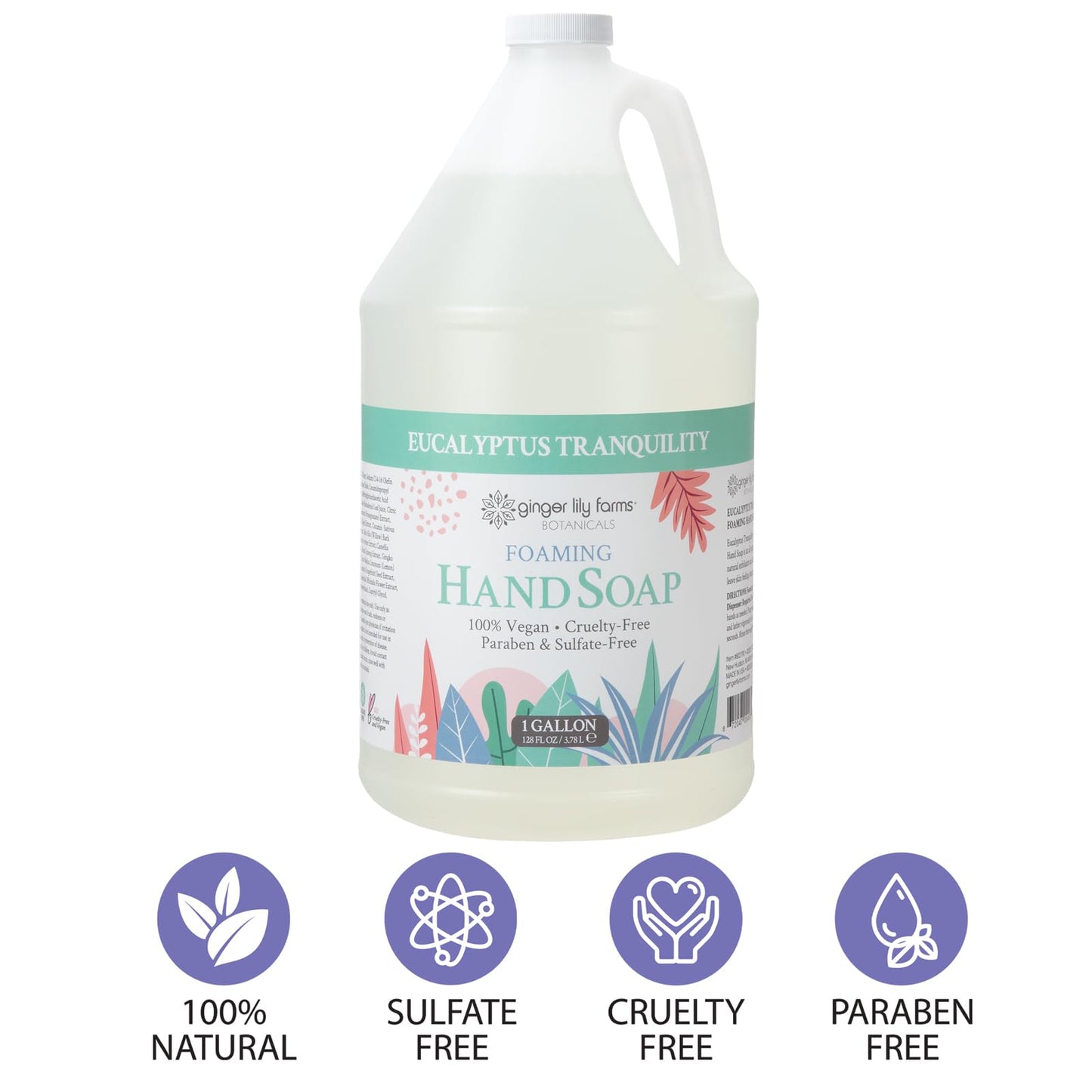 Ginger Lily Farms Botanicals All-Purpose Foaming Hand Soap Refill, 100% Vegan & Cruelty-Free, Eucalyptus Tranquility Scent, 1 Gallon (128 fl oz) Beauty & Personal Care Ginger Lily Farms