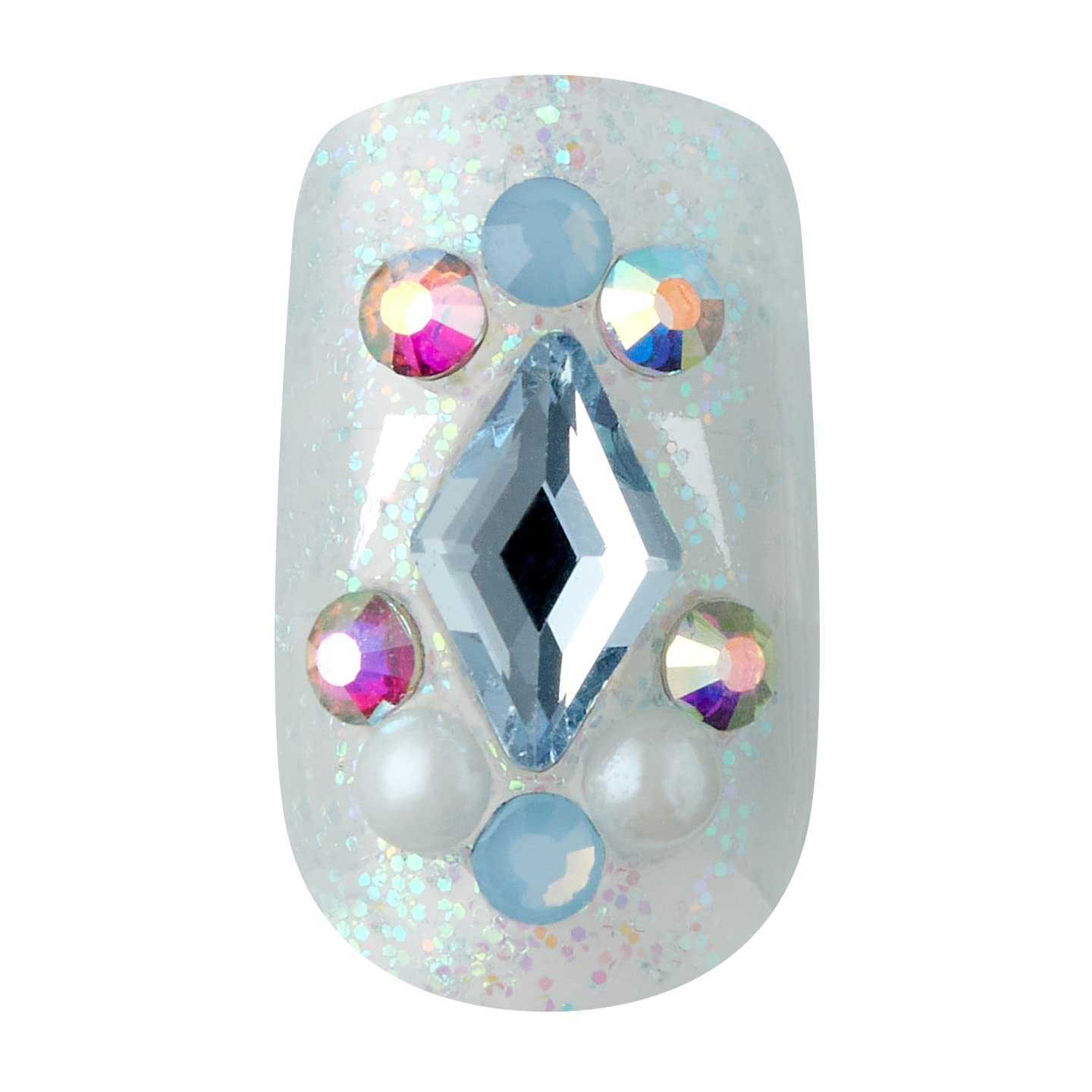 KISS imPRESS Couture Collection Press-On Manicure, Elegant, with Jewelled Accents, Includes 30 Fake Nails, Prep Pad, Mini File, and Cuticle Stick Beauty & Personal Care KISS