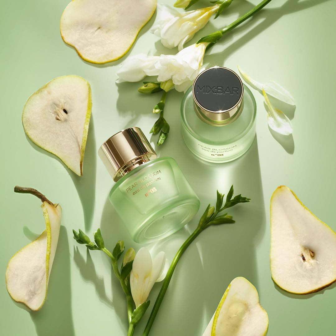 MIX:BAR Pear Blossom Hair + Body Mist, Bedroom Linen Spray - Notes of Pear, Petals, Apple, White Musk, Fruity Scent, 5oz