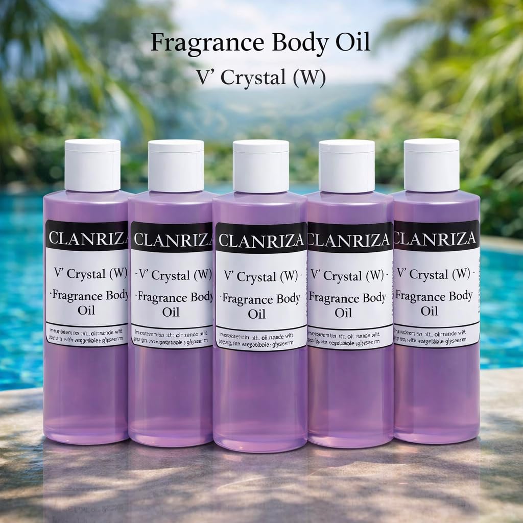 CLANRIZA 1 Fl Oz V' Crystal Natural Fragrance Body Oil, Long-Lasting Perfume Oil For Women, Scented Essential Body Oil for Daily Use, Lightweight