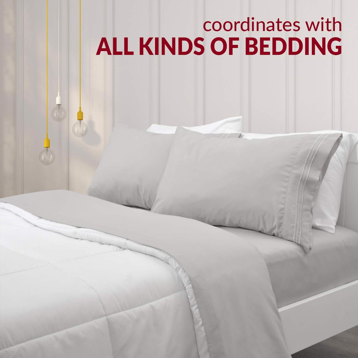 Mellanni Pillow Cases - Luxury, Extra Soft, Cooling Pillow Covers - 2 PC Iconic Collection Pillowcases - Envelope Closure (King 20"x40", White)