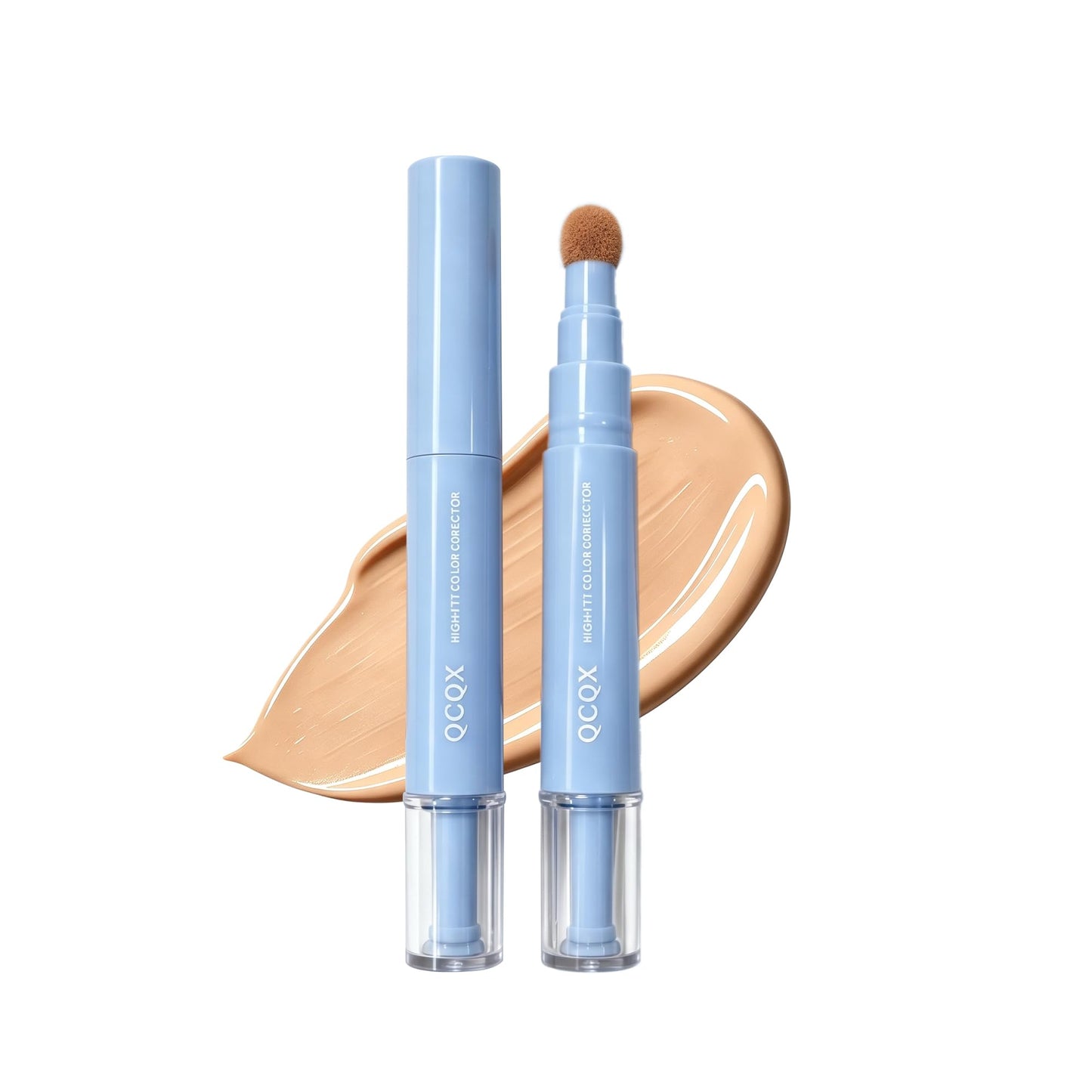 QCQX Dual-effect Concealer Pen & Foundation Eye Concealer - 24-Hour Long-LastingFull Coverage Matte Finish.Healthy Skin Glow Perfector Concealer Pen