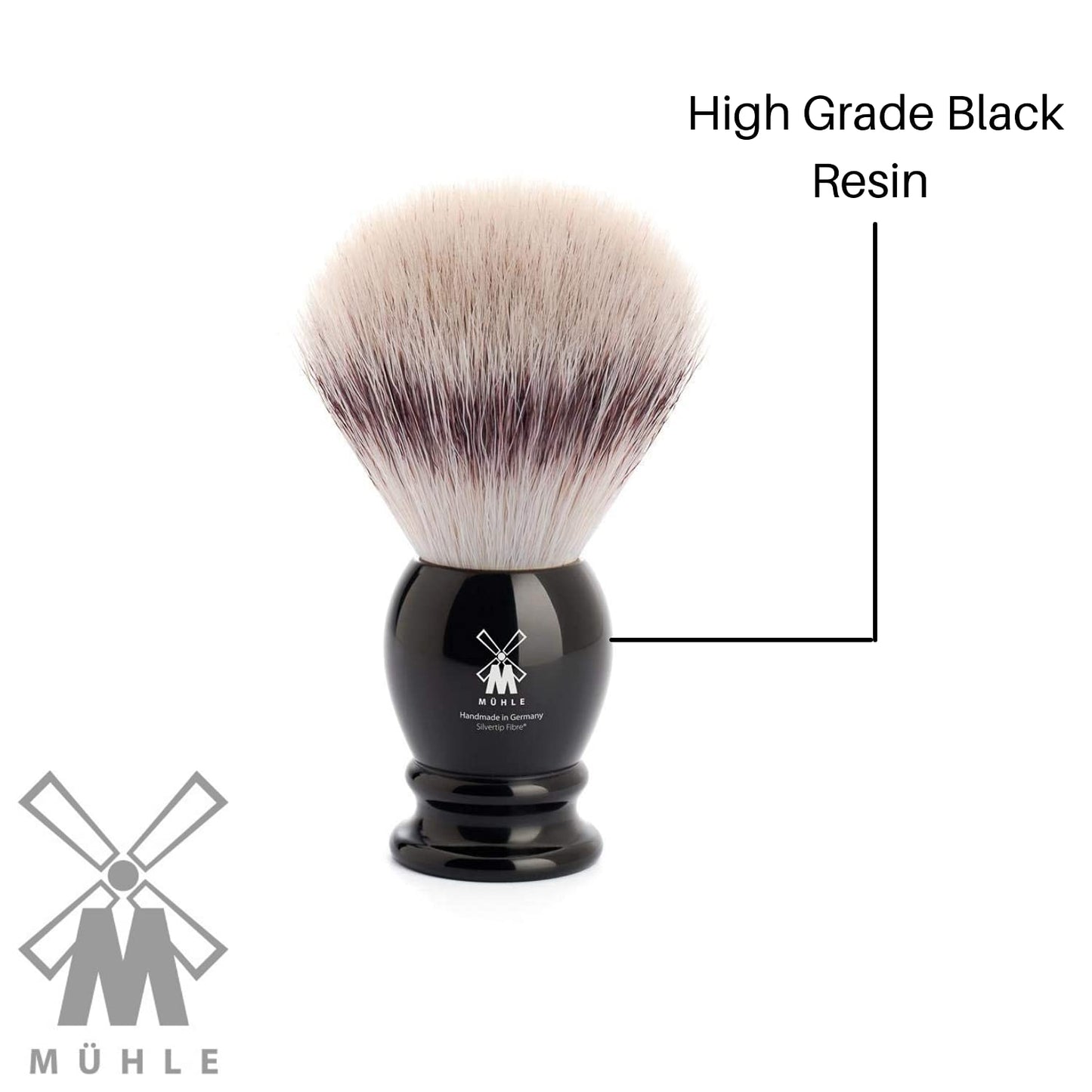MÜHLE Classic Black Large Silvertip Fiber Shaving Brush - Synthetic Luxury Shave Brush for Men, Rich Lather Beauty and Personal Care MÜHLE