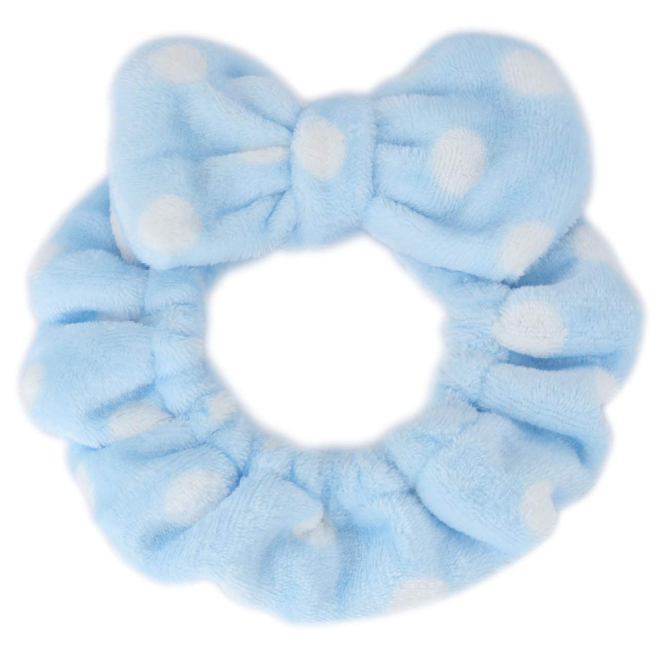Hairizone Cosmetics Hair Band for Washing Face Shower Spa Headband Adjustable Elastic Bowknot Hairband for Girls (Blue)