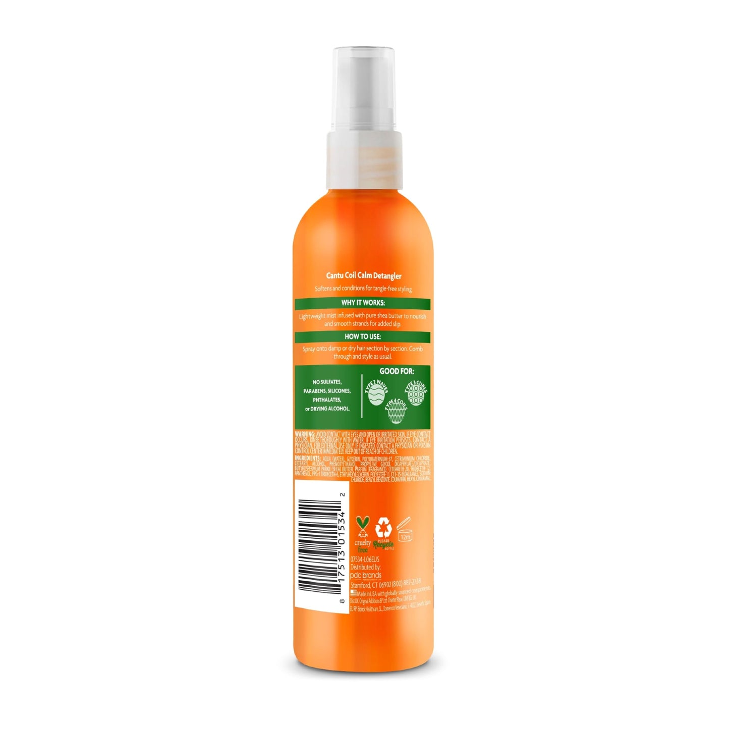 Cantu Natural Hair Detangler Coil Calm Spray 8 Ounce (235ml) (6 Pack)