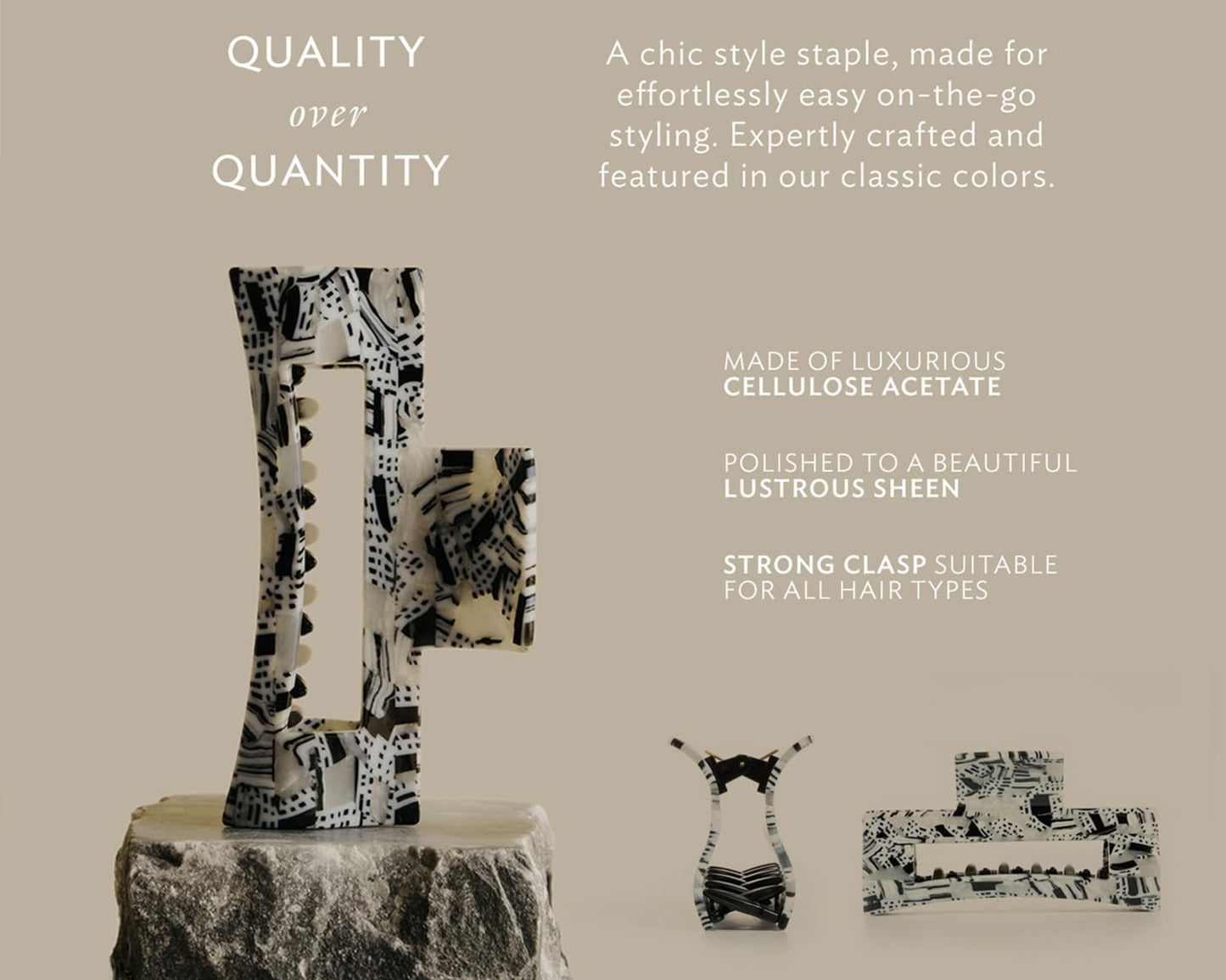 France Luxe Cutout Rectangle Claw Clip - Caramel Horn