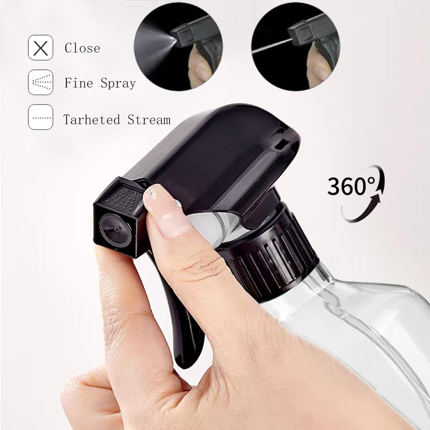 Likealot 2 Pack Leakproof Spray Bottles 300ml - Adjustable Nozzle (Mist/Jet), Refillable PET Plastic for Hair, Cleaning, Plants, Travel | BPA-Free Beauty and Personal Care Likealot