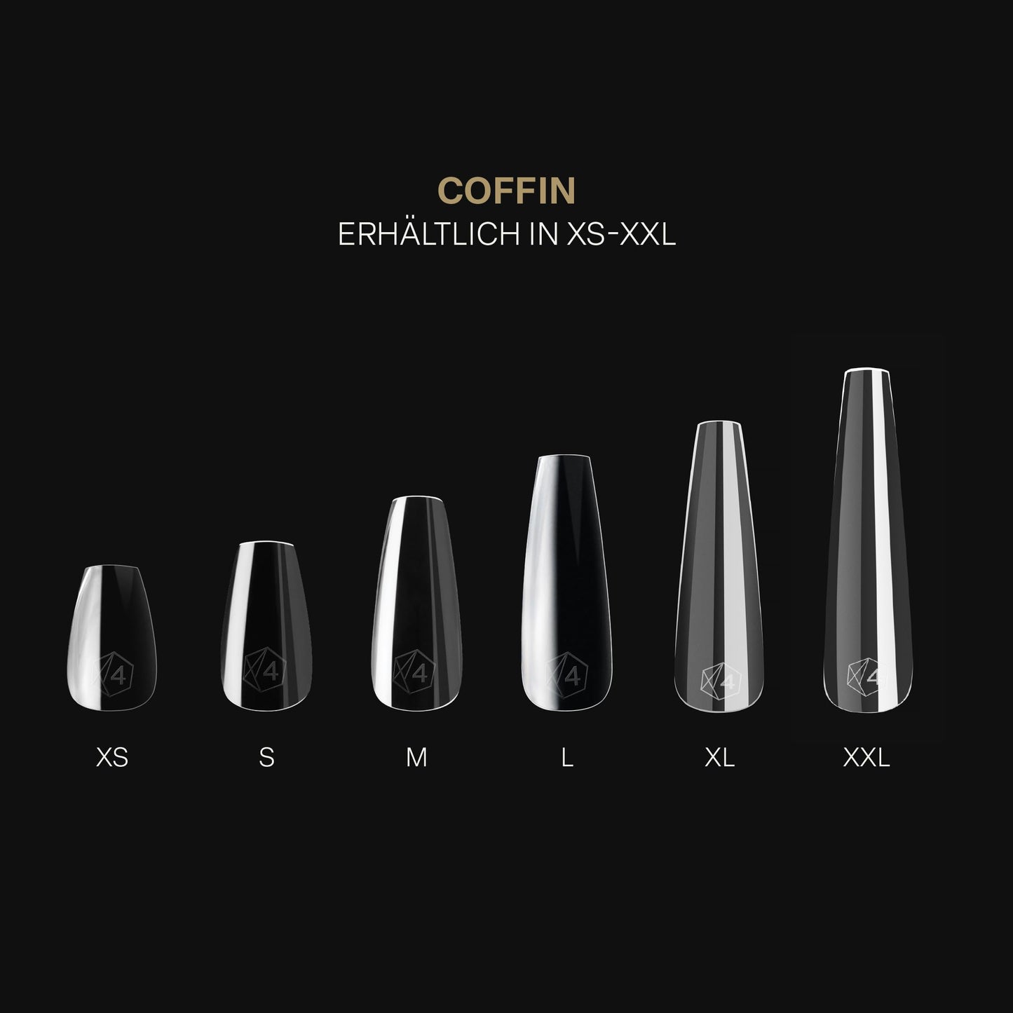 Apres Gel-X® Coffin Box of Nail Tips | 280 Gel-X Tips, Soft Tips, 14 Sizes 00-9 | Half-sizes Included (Natural Coffin Long, 280 Count) Beauty & Personal Care APRÉS