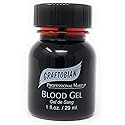 Graftobian Blood Gel 1oz Bottle - Special FX Fake Blood for Halloween - Drips & Never Dries