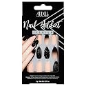 Ardell Nail Addict Premium Press On Nails - 24 False Nails Black Stud & Pink Ombre Jeweled and Matte, Reusable Artificial Acrylic Nail Kit for Diy Beauty & Personal Care Ardell