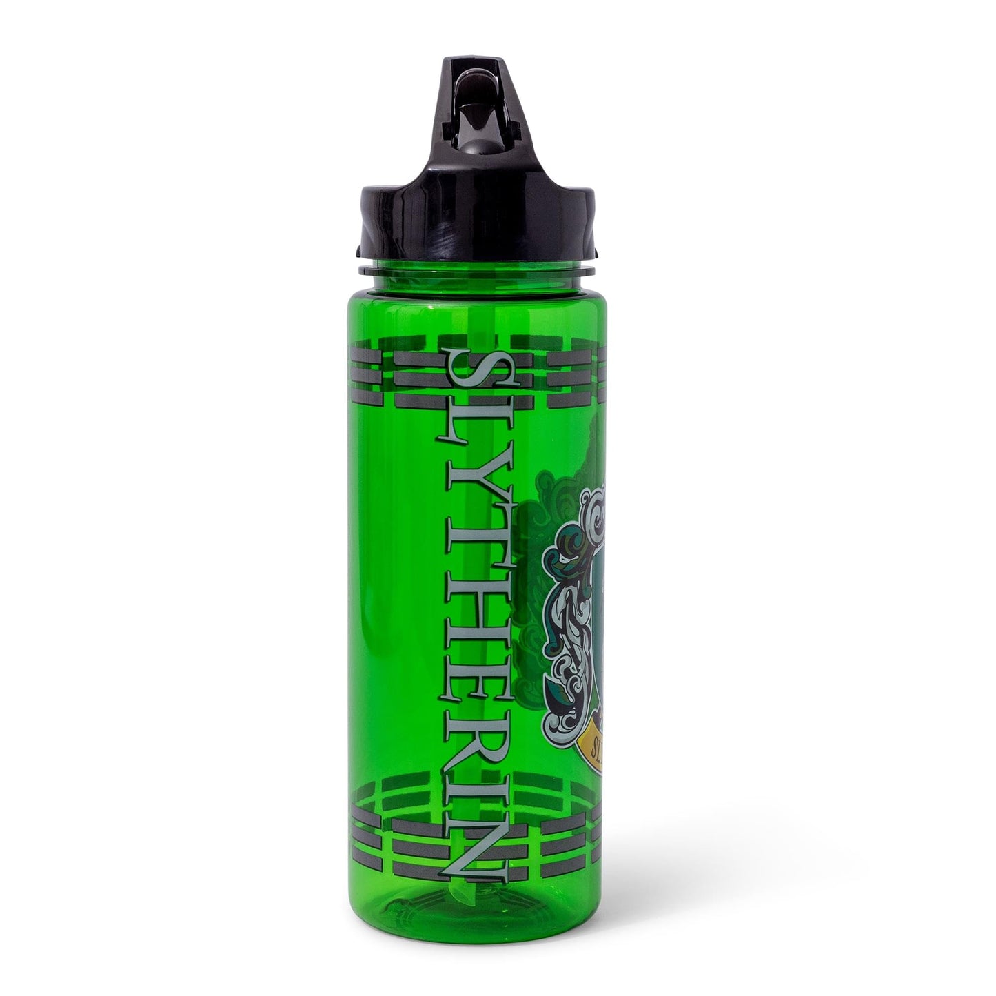 Silver Buffalo Harry Potter Movie 1-8 Slytherin Crest with Dashes Tritan Water Bottle, 20 Ounces