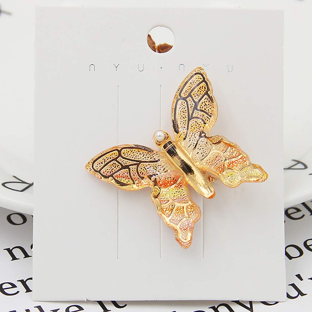 WHITEBRIDGE 6pcs Colorful Butterfly Hair Clips Non-Slip Duckbilled Clips Hair Bobby Pins Metallic Barrettes for Women Girls, Pearl Butterfly Barrettes