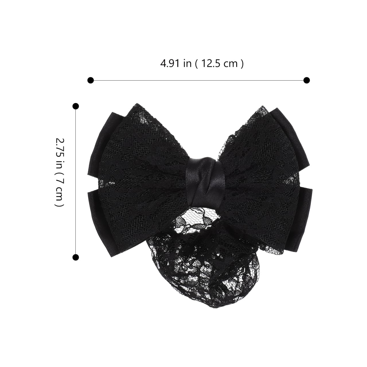 Beaupretty 2Pcs Women Bowknot Hair Bun Cover Barrettes Net Snood Hairnet Decor French Hair Clip (Black)