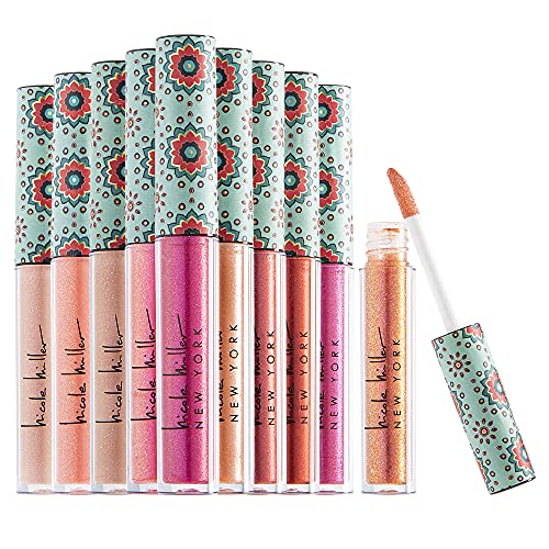 Nicole Miller Lip Gloss Collection Shimmery Glosses for Women and Girls Long Lasting Color Set with Rich Varied Colors, Pink Glossy, 10 Count (Pack
