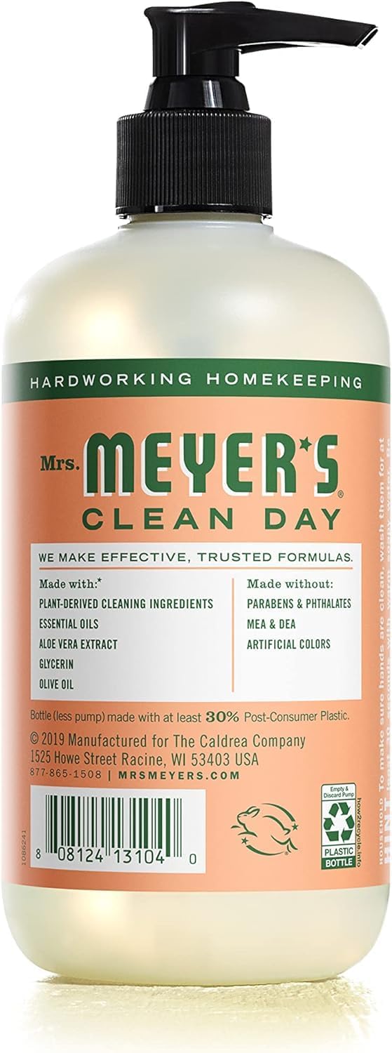 MRS. MEYER'S CLEAN DAY Hand Soap, Geranium, Made with Essential Oils, 12.5 oz- Pack of 2